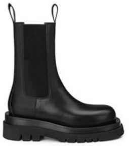 Autunno e Inverno Stivali Chelsea Testa Rotonda Stivaletti Tacco Basso Donna Stivali Pelle Moda Stivali Bassi