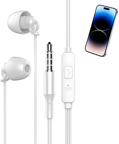 Auriculares para dormir con cable – Auriculares con cable | Auriculares para dormir de lado | Auriculares para dormir | Auriculares intraurales con cancelación de ruido | Auriculares de silicona