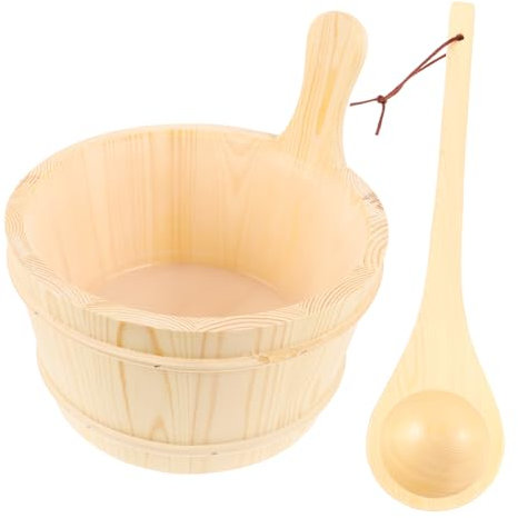 BESPORTBLE Seau De Sauna en Cèdre 1 Ensemble en Bois pour Sauna Hammam Usage Domestique Et Commercial