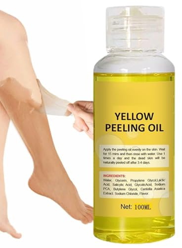 Huile Eclaircissante peau Noire,Peeling Visage Puissant,Huile Gommage Peeling Corps,Huiles Peeling Pour Le Corps,Huiles De Peelings Jaune pied,Hydratante élimine Mortes Peau (1PC, 30ML)