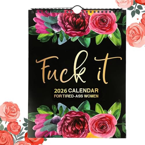 2026 Calendar for Tired Women Fu-ck It Wall Calendar 2026 for Tired Women Funny Planner Home Office Organiser Schedule Management
