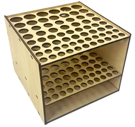 Generico Organizador Porta Pinceles, Soporte Para Pinceles - Porta Pinceles Para Artistas De Madera De 67 Orificios, Expositor Cuadrado, Organizador Para Artículos Artísticos Para Bolígrafos, Pinceles