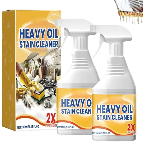 2 Pcs Kitchen Heavy Oil Cleaner, Kitchen Heavy Cleaner Degreaser, Powerful Oil Enemy Foaming, Multifunctional Foam Cleaning Stubborn Stains Heavy Duty Oil Stain Remover Spray
