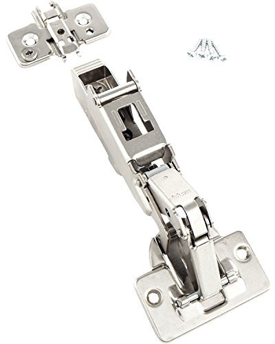 BLUM Clip top Weitwinkel-Scharnier | Möbelband; Mittelanschlag, 2 Stück inkl. Montageplatten, Schrauben und Montageanleitung