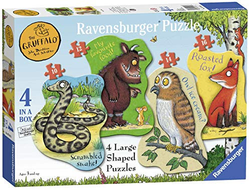 Ravensburger The Grüffelo 4 große geformte Puzzles (10, 12, 14, 16 Teile) für Kinder ab 3 Jahren – Lernspielzeug für Kleinkinder