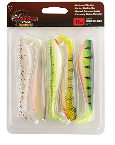 Fox Rage Zander Pro Shads Mixed Colour, 5 Set, Gummifische, Gummiköder für Zander, Hechtköder, Zanderköder, Barschköder, Forellenköder, Länge:10cm