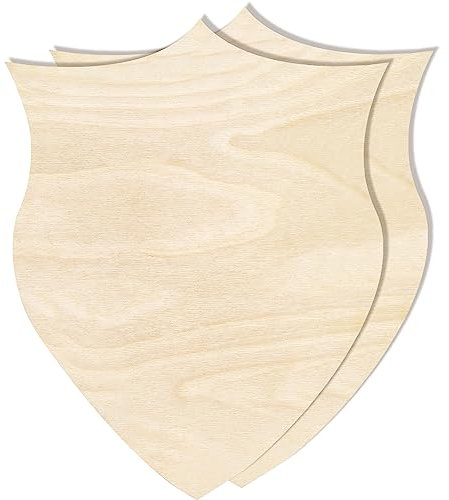 Creative Deco 2 x Forme di Scudo | Ritagli in Legno Compensato | 30 x 24 cm | Forme non dipinte | Perfette per Dipingere. Decorare. Decoupage o come Regalo