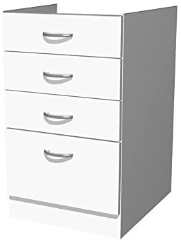 Smart Möbel Küchen Schubkastenschrank ohne Arbeitsplatte 50 cm breit Weiß - Witus