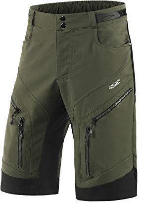 ARSUXEO Radhose Herren MTB Shorts ohne Polsterung Radfahren Shorts Klassisch Wasserdicht 1903 Armeegrün M