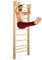 GYMAX Sprossenwand Kiefernholz 195 x 80 x 14 cm, Indoor Kletterwand Turnwand für Kinder & Erwachsene, 100 kg belastbar, Gym Klettergerüst inkl. Montagematerial, für Gymnastik, Fitness, Physiotherapie
