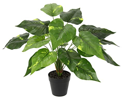 Konstgjord bladväxt i kruka Pothos växt gullranka fotosväxt konstgjord växt sidenblommor äkta beröring ljusstake grön växt sidenväxt inomhusväxt konstgjord blomma dekoration kontorsväxt, 40 x 25 x 25