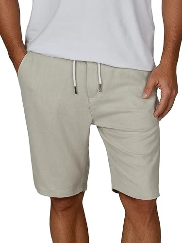 Riverso RIVOliver - Pantalones cortos de lino, corte regular, largo hasta la rodilla, monocolor (blanco, azul, azul marino, beige, negro, verde), tallas S a 5XL