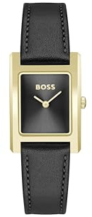 BOSS Zwei-Zeiger-Quarzwerk-Uhr für Damen Kollektion Lucy mit Schwarzes Lederarmband - 1502742
