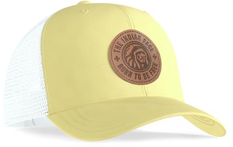 The Indian Face® Trucker-Kappe für Damen und Herren mit verstellbarem Verschluss. Surfmütze aus Mesh mit gebogenem Visier. Verstellbare Truckermütze mit Snapback. 60% Baumwolle, 40% Polyester (Born