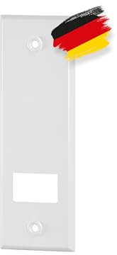 BAUHELD® Rolladengurt Abdeckung Metall - 135mm Lochabstand [1 Stück] - Maxi Unterputz Gurtwickler-Blende Beschichtet [Made in Germany] - Rolladen Abdeckplatte für Rollladengurt 23mm - Weiß