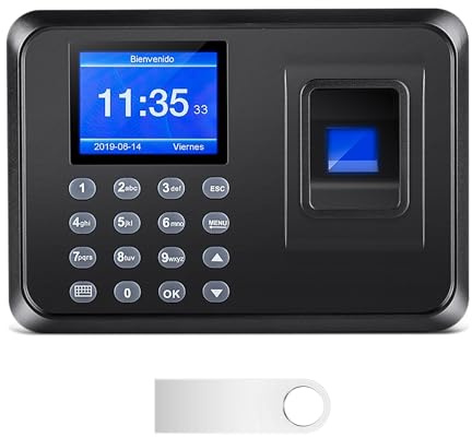 Diseleri Controllo Orario Dipendenti, Orologio di registrazione, Controllo Orario Dipendenti, Macchina per registrare i dipendenti, Orologio per registrare con 8G Memoria Flash, Sistema spagnolo