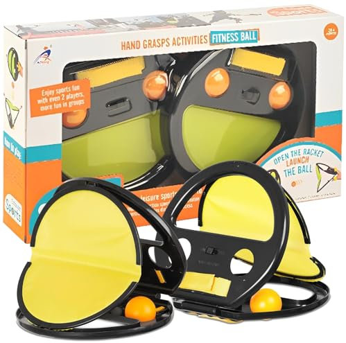 Quixotical 2 Stücke Wurf- und Fangspiel Set, Klettballspiel für Kinder, Wurfspiel Strandspiele Kinder, Outdoor Spielzeug Ballspiele Garden Spiele, für Jungen und Mädchen von 3-10 Jahren