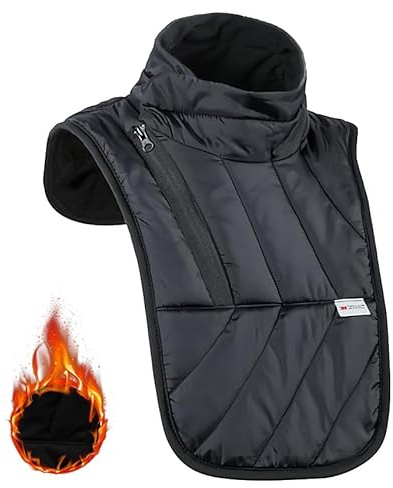 mjmoto Winter Thermal Neck Scarf - Motorcycle Face Mask and Windproof Cycling Balaclava for Men and Women - Waterproof Chest Neck Warmer with Full Face Coverage and Breathable Fabric (Black-Long)