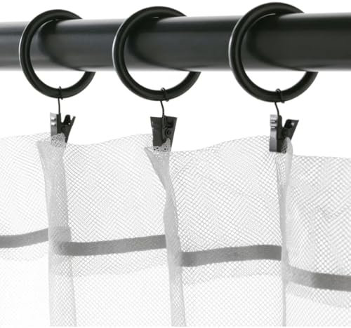 PEXIVOZ 40 Stück Kunststoff Duschvorhang Ringe,Stärke 5mm 4 cm innen, einfach anzubringen,für Duschvorhangstangen,Vorhang Aufhängeringe,Duschhaken Ring Bad