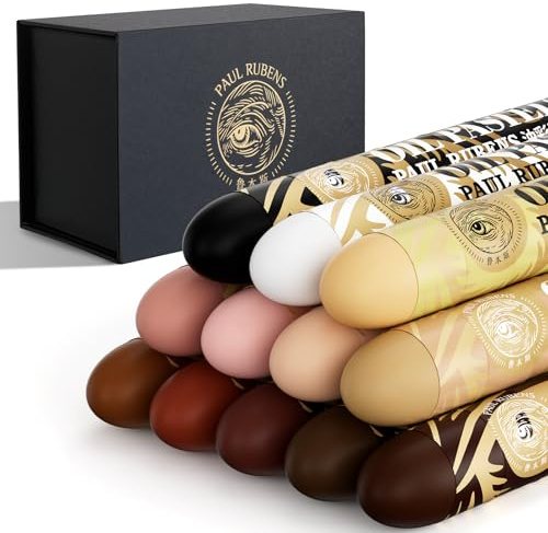 Paul Rubens Pasteles al óleo, 12 colores para retratos, super Jumbo-HaiYa, tono de piel de artista, pasteles al óleo suaves, vivos y cremosos, materiales de arte