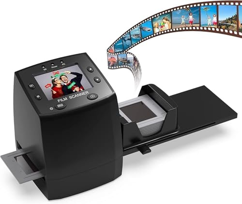 Visor de diapositivas de escáner negativo de película 135, convierte negativos de película de 35 mm y diapositivas a imágenes digitales JPEG, pantalla LCD de 2.4, con soporte de deslizamiento rápido