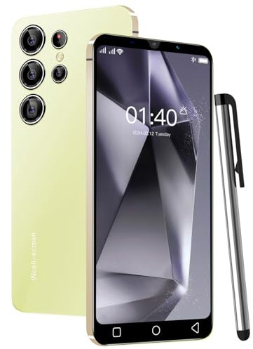 QrZrQ Cheap Mobile Phones, 5.0 IPS Display, Android 9.0, 16GB(up to 128GB), Dual Camera, Dual SIM Unlocked, Face ID/WIFI/3.5mm Jack WCDMA+GSM Cell Phone (Q24Ultra-Yellow)