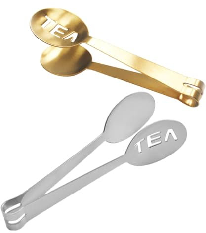 GREENADSCAPE Elegante Porta Foglie Di Tè E Spremi Bustine Di Tè in Acciaio Inox Clip E Cucchiaio Per Bar E Casa
