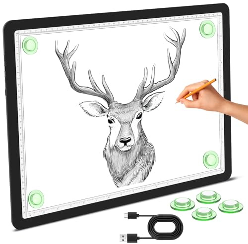 Phylosal Bloc lumineux magnétique A3, super lumineux avec bouton latéral, tableau lumineux diamant art, boîte lumineuse pour le traçage et le dessin, table lumineuse USB pour croquis, désherbage
