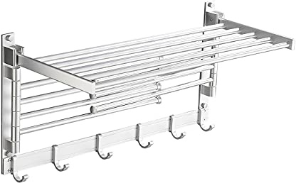 Toallero de pared, toallero de pared, juego de accesorios de baño, toallero de aluminio, con gancho, para baño, hotel, dormitorio, balcón, cocina