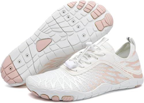 Gafutozm Easyfoot Barefoot Mujer Hombre, Barefoot Comfortpace/Samplex Calzado Saludable Y Natural, Deportivas Verano 36-47 EU (Blanco-B, Adulto, 38, Números, Sistema Tallas Calzado EU, Mediano)