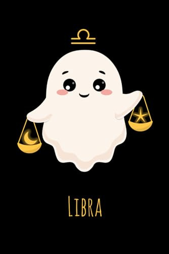Libra Zodiac Sign Notebook, Cute Ghost Journal: 6x9 Lined Notebook, 150 Pages, Kawaii Boo Art, Astrology Gift with Constellation Design for School, ... Libra Gift (Spooky Cute Zodiac Signs)