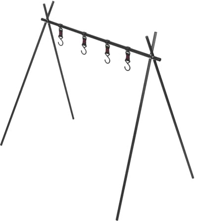 Trípode para fogata para cocinar, equipo de cocina ajustable para fogata, accesorios para acampar, estante colgante para utensilios de cocina para picnic al aire libre,