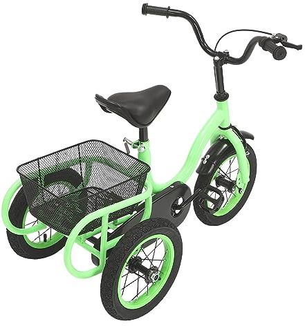 Tricycle pour enfant de 30,5 cm, cadre stable en acier au carbone, selle et guidon réglables en hauteur, chaîne à vitesse unique, design unisexe, pour les enfants de 2 à 5 ans, pour le quotidien et