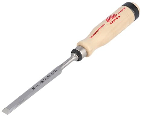 STUBAI Spezial Stemmeisen | schwedische Form | Klingenbreite 10 mm | Weißbuchen-Holzheft, polierte Fase | DIN 3139 | präzises Stechbeitel/Beitel für Holz | Profi-Qualität für Schreiner & Tischler