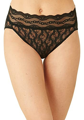 b.tempt'd Women's Lace Kiss Hi Leg Brief Panty, Night, XL