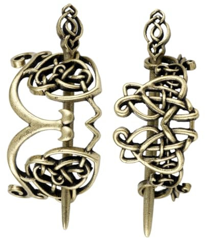 Lurrose 2 Stück Keltische Haarspange Haarstifte Kreative Haarnadel Vintage Haarschmuck für Langes Haar Schmuck Zöpfe Haarspange mit Stock