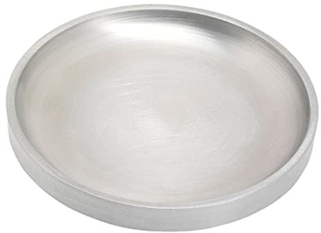 NKlaus Kerzenteller rund Ø 10cm Kerzenständer Taufkerze Kerzenhalter - Kerzenuntersetzer Aluminium - Deko Stumpenkerzen Kommunion Taufe 10447