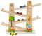 Kugelbahn Holz,Premium Holzspielzeug mit 4 Autos,Autorennbahn Holz Spielzeug für Jungen Geschenke Geburtstagsgeschenke,Rennbahn Lernspielzeug Geschenk für Kinder über 18 Monate