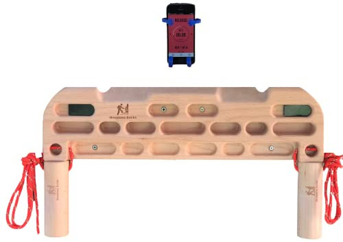 Mountain Rocks AU Holz Hangboard Klettern Wildwood 2001 mit Pull Up Handgriffen | Klettern | Bouldern Hangboard Türrahmen Klettern | Griffbrett Klettern |