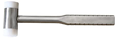 WEDO Edelstahl Nylonhammer Mit Flacher Griff，Rückschlagfreier Schonhammer，Korrosionsschutz，Rostfest,Umweltfreundlich,150g