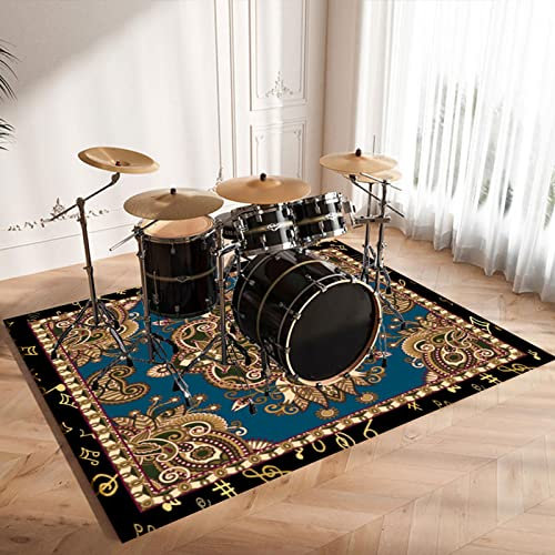 CDVR Schlagzeugteppich Drum Teppich Schlagzeug Teppich Schallschutz Teppich Schallschutzmatte rutschfeste Trommel Teppiche Schallschutzdecke, Drum Rug Matte Drumteppich - 180 x 160 cm - NEU 2023