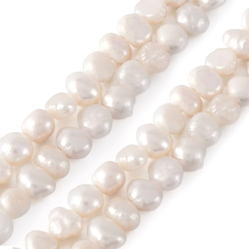Boutigem 80Pcs Natural Cultured Freshwater Pearl Beads Floral White Baroque Keshi Pearl Beads for Jewelry Making DIY Crafts