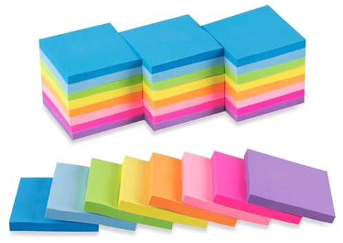 Wowivy (24 Pack) Sticky Notes 3x3 in, Bright Colors, Sticky Pads, Recyclable, Self-Stick Pads, Strong Adhesive, Easy to for Home, Office, Meeting, 82 Sheets/pad, 1968 Sheets Total ﻿