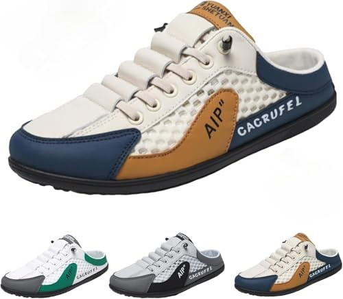 WINDEHAO Pantoufles de sport d'été à enfiler pour hommes, baskets dos nu pour hommes, mules décontractées pour l'été, respirantes, chaussures de sport en maille