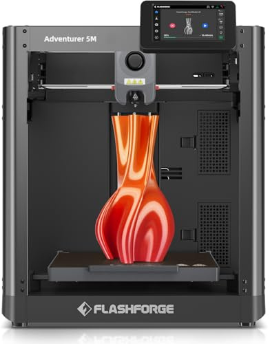 FLASHFORGE Adventurer 5M Imprimante 3D, Complet Calibrage-Auto Imprimer, 1-Clic Max 600mm/s Vitesse, Tous-Métal CoreXY Structure Impression Précise, Entretien Facile Buse, Imprimer Taille220x220x220mm