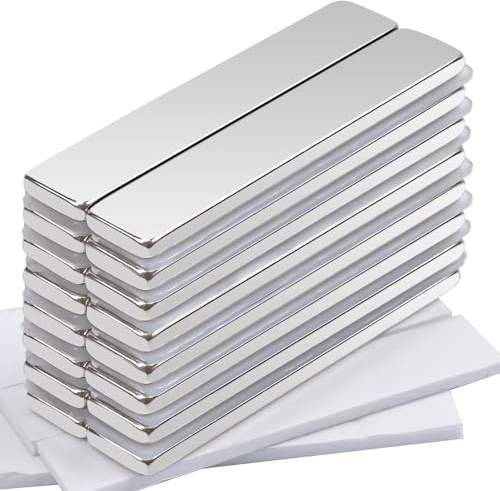 Aenienoe 16 st starka rektangulära neodymmagneter, 50 x 10 x 3 mm, stora starka magneter, för magnettavla, köksskåp, skåp, hantverk, 16 st