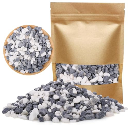 Dncvb Pierres décoratives blanches 900 g Pierres décoratives pour vases, pots de fleurs, petites pierres décoratives pour plantes grasses, aquarium, pot de fleurs, maison et jardin