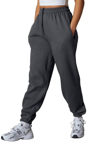 NetSetUK Plain Jogger Gym Sport Sweatpants Winters Joggers with Zipper Pockets and Elastic Waist Trousers for Jogging and Hip Hop Pants Dark Grey