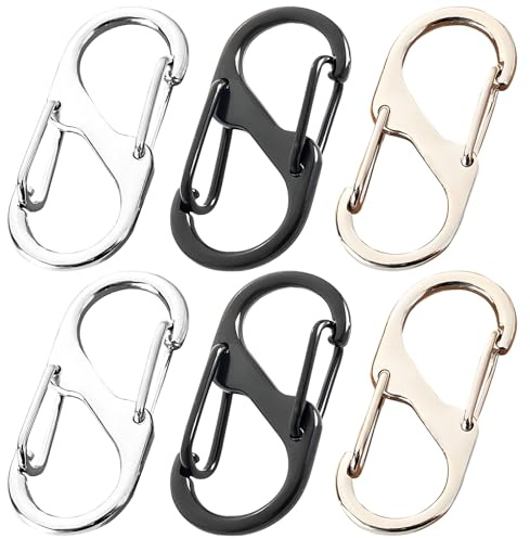 6 Pack Zipper Locks with Carabiner Clip - Small Lock for Luggage and Backpacks, Theft Deterrent Travel Locks, Zipper Clips Anti Theft, Bag Lock for Traveling Bags and Handbags