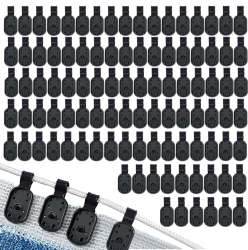 Sujeciones Robustas De Bloqueo Para Malla De Sombra,Pinza Impermeable para Toldo | 100 Unidades Abrazaderas Reutilizables Para Red, Malla, Cubierta, Tela Protectora En Jardín, Patio E Invernadero